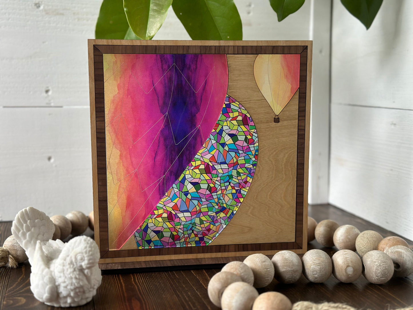 Hot Air Balloon Decor Two Piece Set | Shelf Sitter or Wall Sign Art