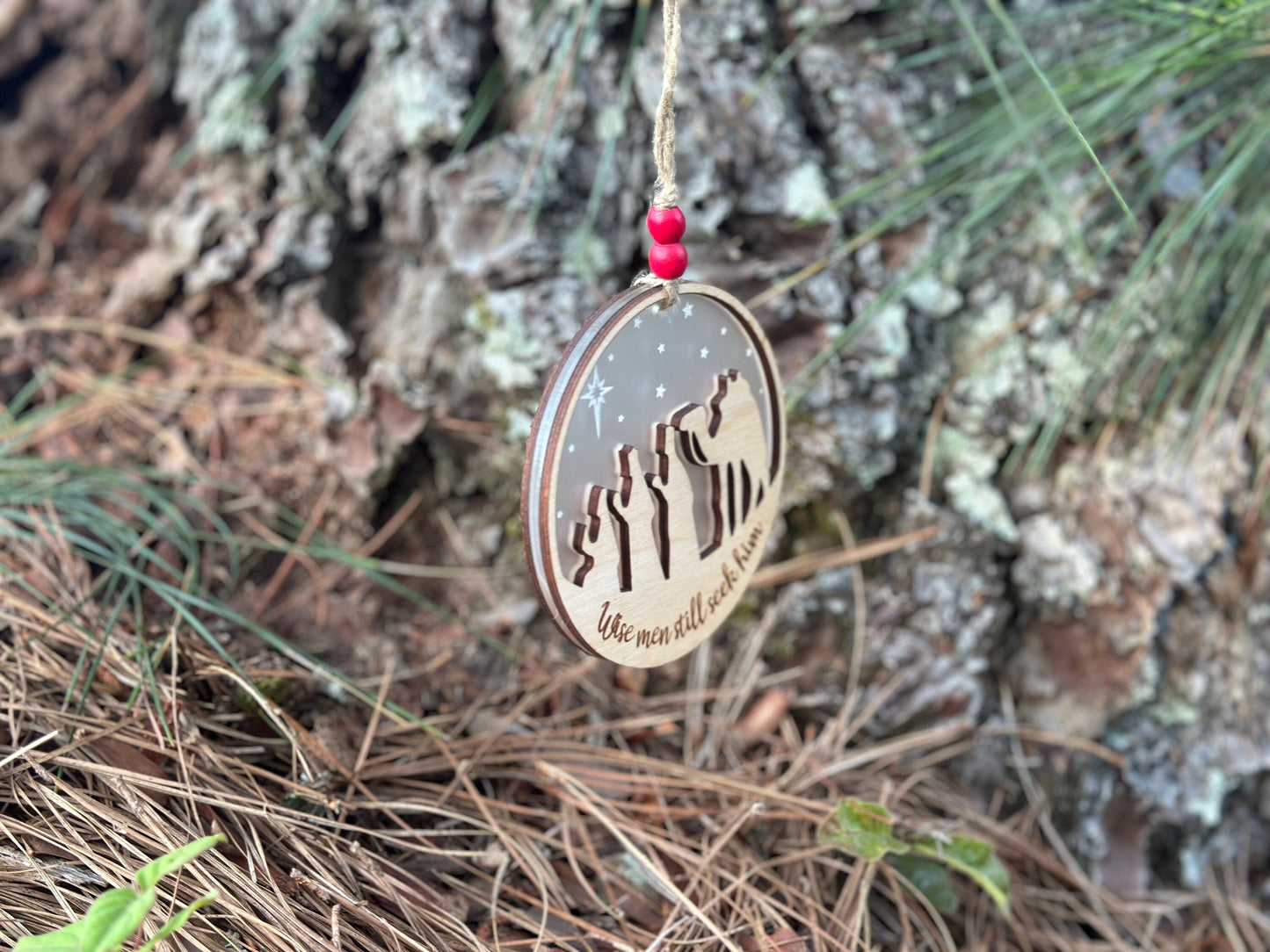 Christmas Ornament | Wise Men Still Seek Him | Two-sided Design | Hand finished wood gift