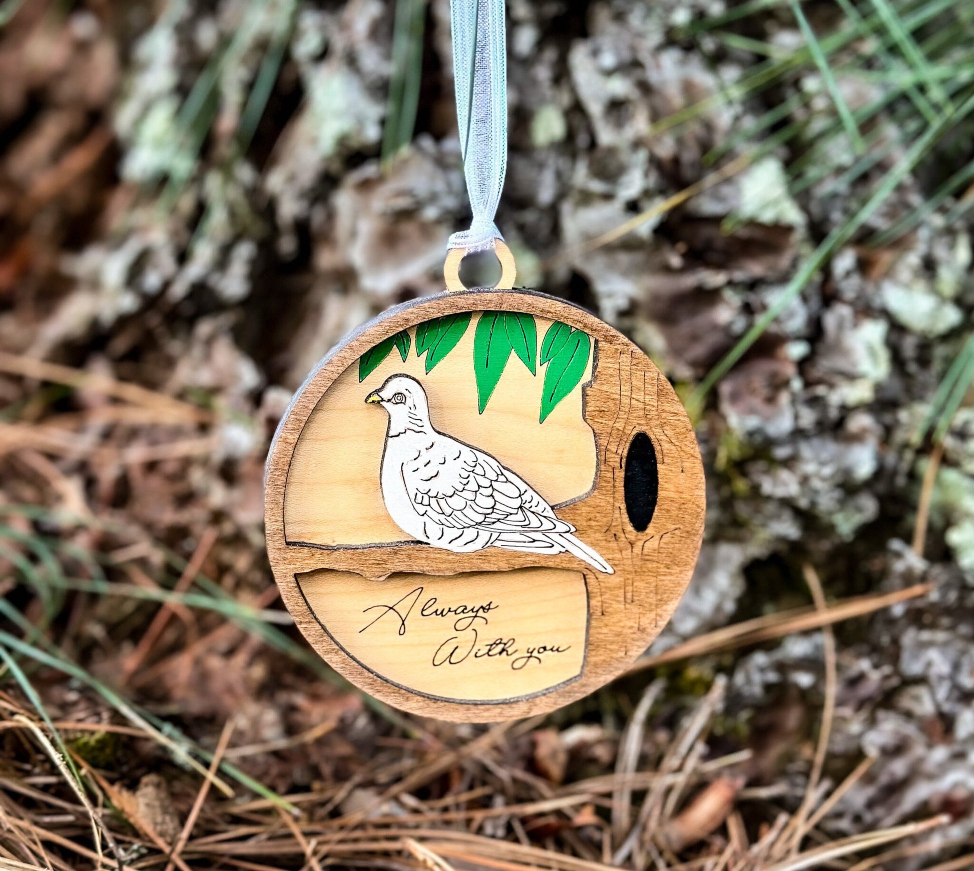 Memorial Ornament | Dove I Am Always with You | Hand finished wood gift