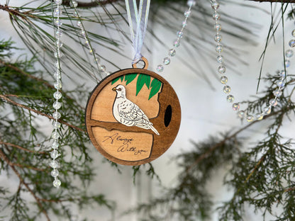 Memorial Ornament | Dove I Am Always with You | Hand finished wood gift