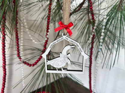 Goose Ornament Barn Theme Goose Christmas Ornament Old MacDonald Inspired White Barn shaped Goose livestock ornament