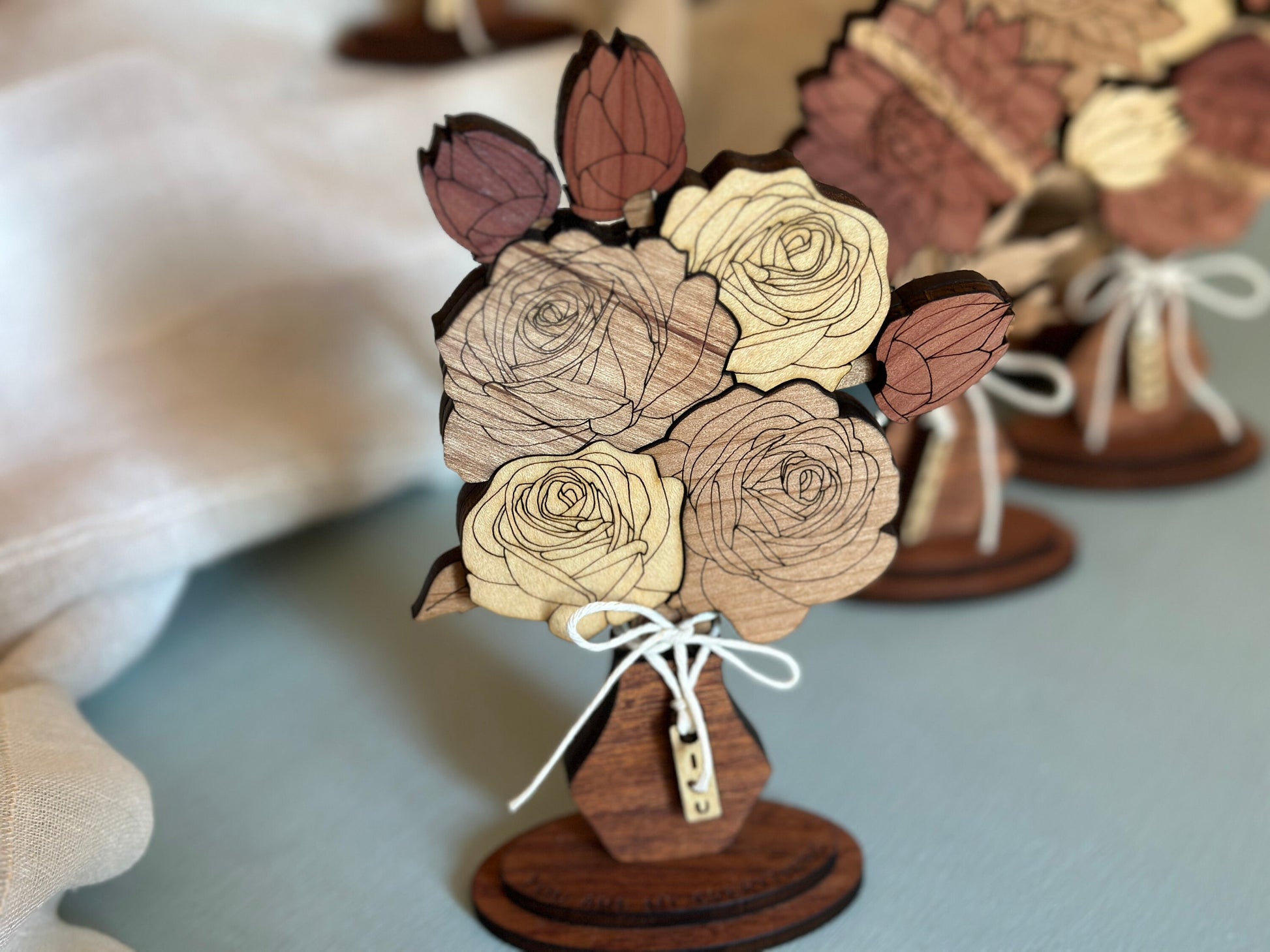 5th anniversary gift wood flowers wood floral bouquet wood roses wood peonies wood dahlias wood lily wood fifth anniversary